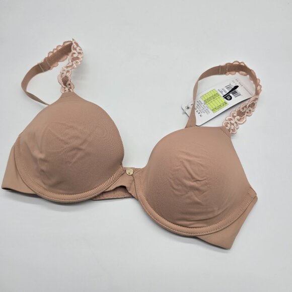 Natori Pure Luxe Underwire T-Shirt Bra 32B Buff Cashmere NWT - Picture 4 of 7